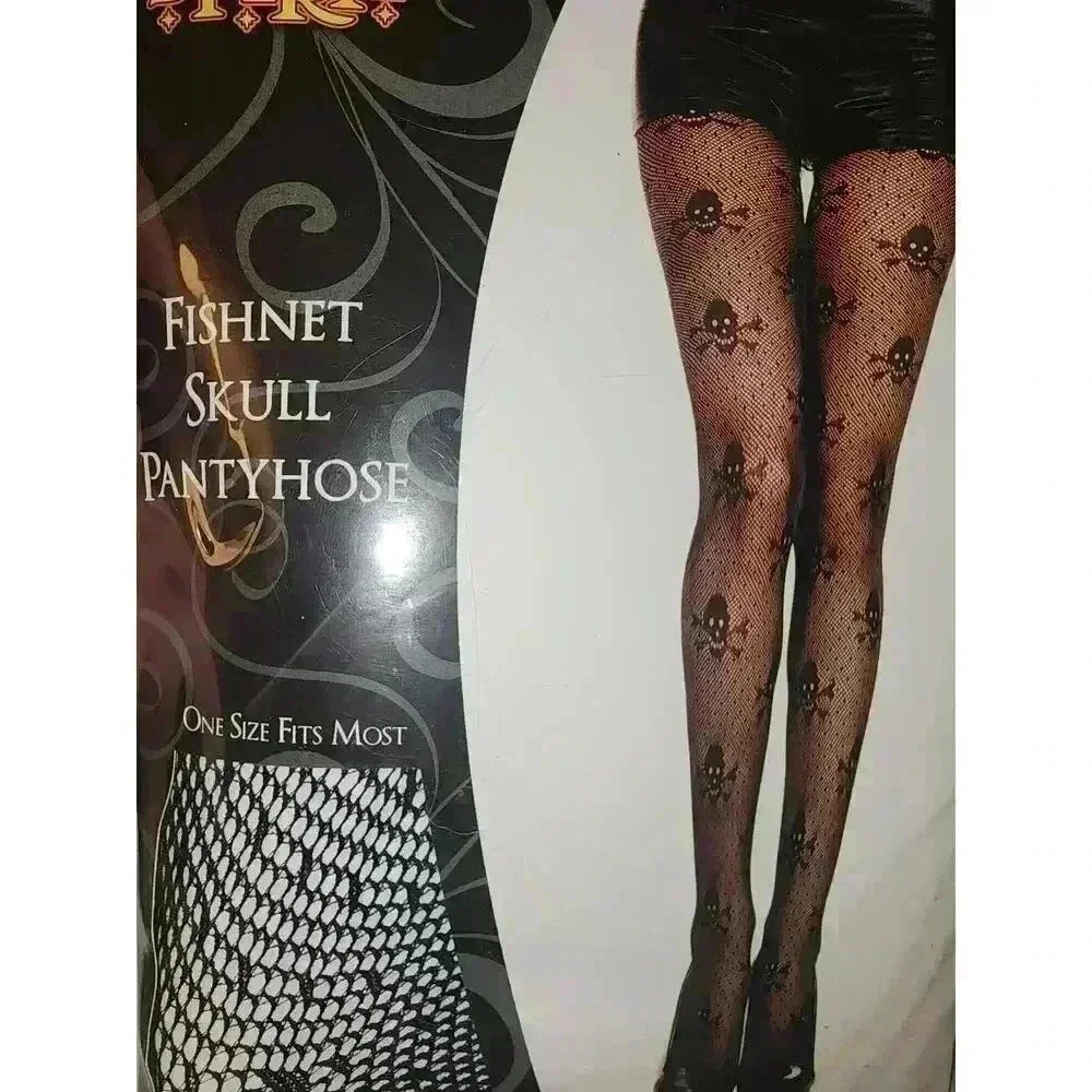 Fishnet Skull Pantyhose